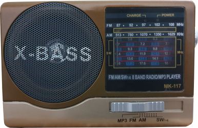 Radio portabil cu acumulator integrat cititor USB MicroSD Radio FM/AM/SW culoare maro elSales 