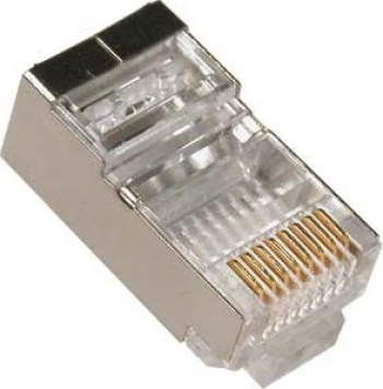 Set 10 conectori metalici FTP-UTP elSales ELS-CMFU ecranati RJ45 argintiu