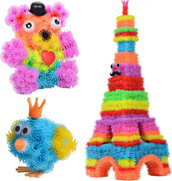 Set puzzle Create and Re-Create 150 piese mingi cu arici multicolor Doty 