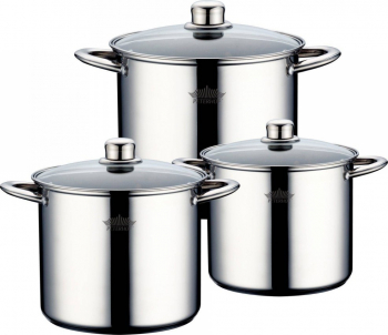 Set de oale din Inox cu Capac Ertone MN510 22CM 24CM 26CM 6 Piese 