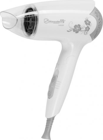 Uscator de Par Hausberg HB 25 1400 W 2 Viteze Maner Pliabil Alb 