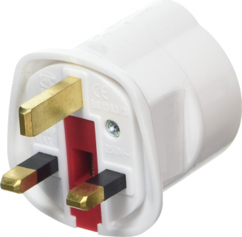 Adaptor priza EU-UK cu siguranta inclusa Premium Quality alb 
