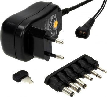 Alimentator Universal Reglabil 3V-12V 600 mAh 6 Conectori Inclusi Negru 