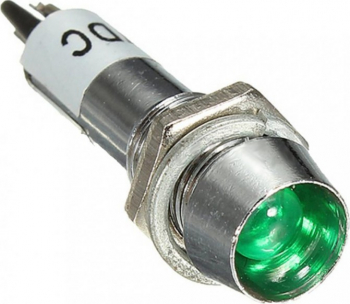 Buton indicator martor metalic verde 