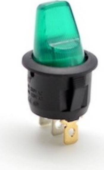Buton intrerupator basculant led verde 