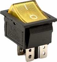 Buton intrerupator lat galben 15A-250V 