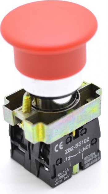Buton motor 220V Ciuperca cu revenire ON-OFF rosu 
