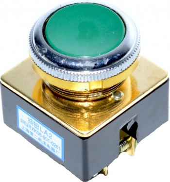 Buton motor verde prin apasare fara retinere 