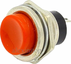 Buton rotund rosu prin apasare fara retinere 220/3A 
