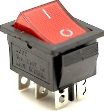 Intrerupator basculant rosu cu led 220V 