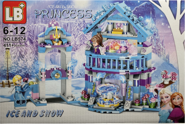 Set de constructie Castel Frozen cu lumini 411 piese 