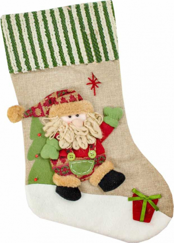 Soseta decorativa cu agatatoare de Craciun textil 45 cm HSTOCK 