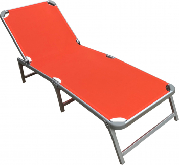 Sezlong plabil RAKI PINKI 188x56cm cadru metalic cu profil lat culoare orang 