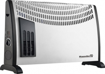 Convector Electric Hausberg HB-8190 2000W 3 Nivele de Putere Termostat Reglabil Izolatie Dubla Alb 