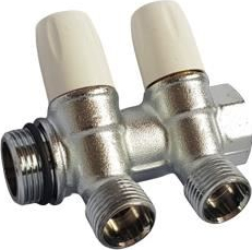 Distribuitor cromat cu robineti 3/4x2 cai TIEMME 