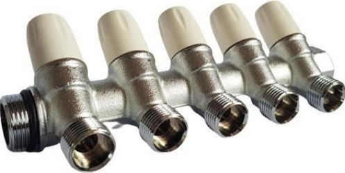 Distribuitor cromat cu robineti 3/4x5 cai TIEMME 