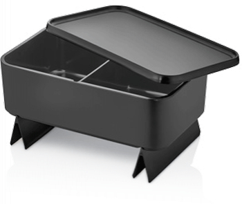 Organizator fructe si legume RAKI cu doua compartimente bar GN 2x4 53x16 2xh8cm negru 