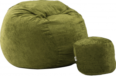 Fotoliu King Size cu Otoman Chelford Green Gama Premium Textil umplut cu fulgi de burete memory mix 