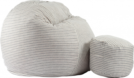 Fotoliu King Size cu Otoman Riviera Stripes Gama Premium Textil umplut cu fulgi de burete memory mix 