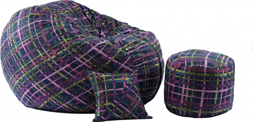 Fotoliu King Size Otoman cu Perna decorativa Aurora Colours Gama Premium Textil umplut cu fulgi de burete memory mix 