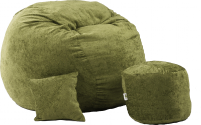 Fotoliu King Size Otoman cu Perna decorativa Chelford Green Gama Premium Textil umplut cu fulgi de burete memory mix 