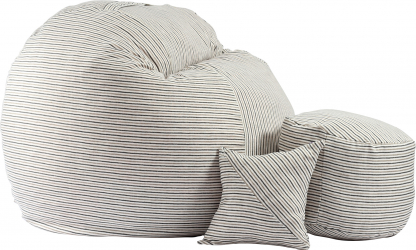 Fotoliu King Size Otoman cu Perna decorativa Riviera Stripes Gama Premium Textil umplut cu fulgi de burete memory mix 