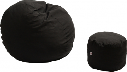 Fotoliu King Size + Otoman - Eerie Black Gama Premium umplut cu fulgi de burete memory mix 