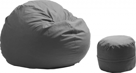 Fotoliu King Size + Otoman - Grey Gama Premium umplut cu fulgi de burete memory mix and reg 