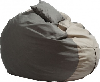 Fotoliu King Size + Perna decorativa - Cream and Light Grey Gama Premium umplut cu fulgi de burete memory mix and reg 
