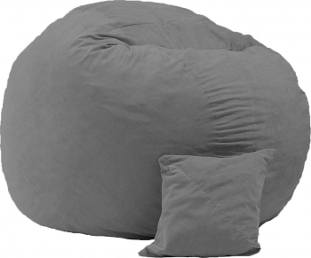 Fotoliu King Size + Perna decorativa - Grey Gama Premium umplut cu fulgi de burete memory mix and reg 