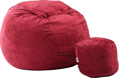 Fotoliu King Size si otoman Sour Cherry Gama Premium Rustic umplut cu fulgi de burete memory mix 