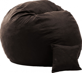 Fotoliu King Size si perna decorativa Dark Chocolate Gama Premium Textil umplut cu fulgi de burete memory mix 