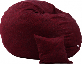 Fotoliu King Size si perna decorativa Red Wine Gama Premium Rustic umplut cu fulgi de burete memory mix 