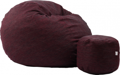 Fotoliu Set King Size + Otoman - Black Wine Gama Premium Rustic umplut cu fulgi de burete memory mix 