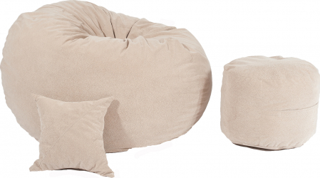 King Size + Otoman + Perna decorativa - Beige Gama Plush Honey umplut cu fulgi de burete memory mix and reg 