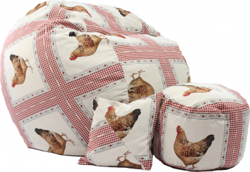 Set Fotoliu King Size + Otoman + Perna decorativa - Henny Gama Premium Rustic High umplut cu fulgi de burete memory mix 