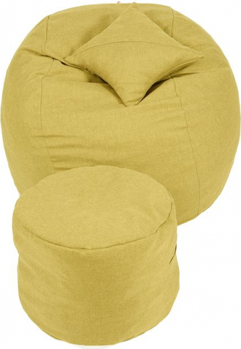 Set Fotoliu King Size + Otoman + Perna decorativa - Sunflower Gama Savana umplut cu fulgi de burete memory mix and reg 