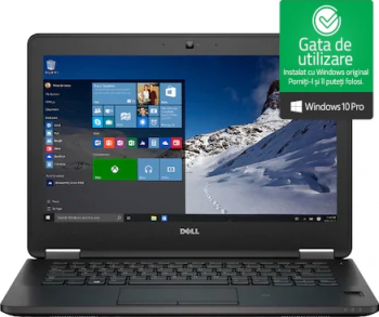 Laptop Dell Latitude E7270 i5-6300U 2.40GHz 8GB DDR4 256GB SSD Webcam 12.5 Windows 10 Professional Refurbished