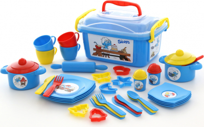 Set de gatit Strumpfii - Polesie - multicolor - 40 piese 
