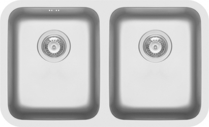 Chiuveta inox Pyramis RELIA 74x45 2 cuve dimensiune 740x450mm adancime cuve 180mm finisaj lucios montaj sub blat 