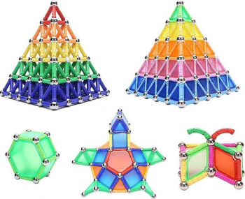 Set constructie magnetic 3D 350 piese multicolor educativ interactiv varsta 6+ ProCart 