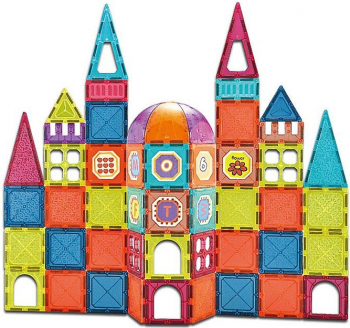 Set constuctii magnetic 77 piese castel multicolor creativ varsta 3+ Procart 