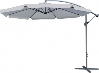 Umbrela de gradina pliabila 8 segmente gri inchis and Oslash 350cm 