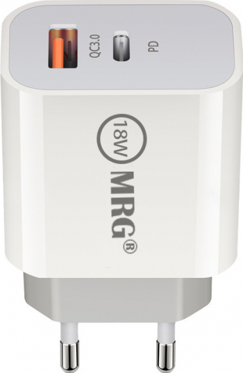 Incarcator Retea MRG M-JX-610 18 W USB PD Type-C Cablu MicroUSB inclus 