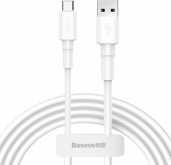 Cablu USB la USB Tip-C 3A Baseus Mini incarcare si date 1 metru alb CATSW-02 