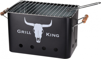 Gratar rectangular portabil pe carbuni grilaj detasabil 32x20x20cm 
