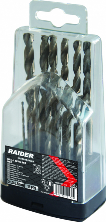Set burghie Raider 157104 HSS 1.5-6.5mm set 13 buc 