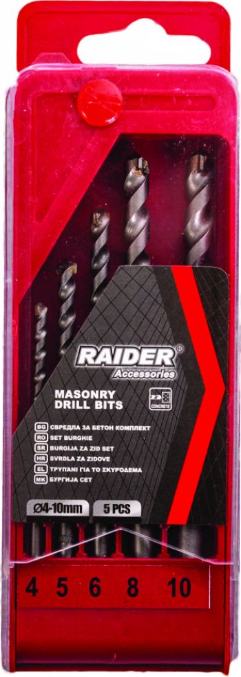 Burghiu pentru zidarie Raider 157113 4-10mm set 5 buc 