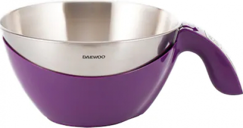 Cantar de bucatarie Daewoo DKS45P suprafata din inox 5 kg 1 g Tara automat display LCD Violet 
