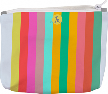 Portofel tip Pouch Handmade Original Mulewear Abstract Curcubeu Feel the Rainbow Multicolor Medium 22x19 cm 